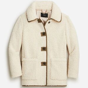 J. Crew Cozy Cream and Brown Teddy Jacket